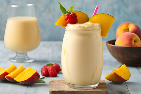 Mango-Pfirsich-Noghurt-Milkshake